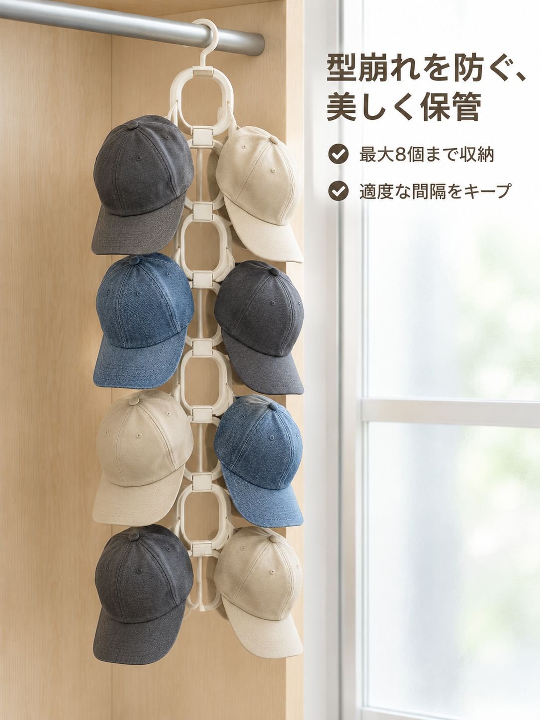 多目的衣類クリップ収納ラック
