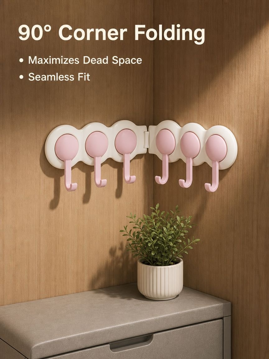 Cream Corner Row Wall Hooks