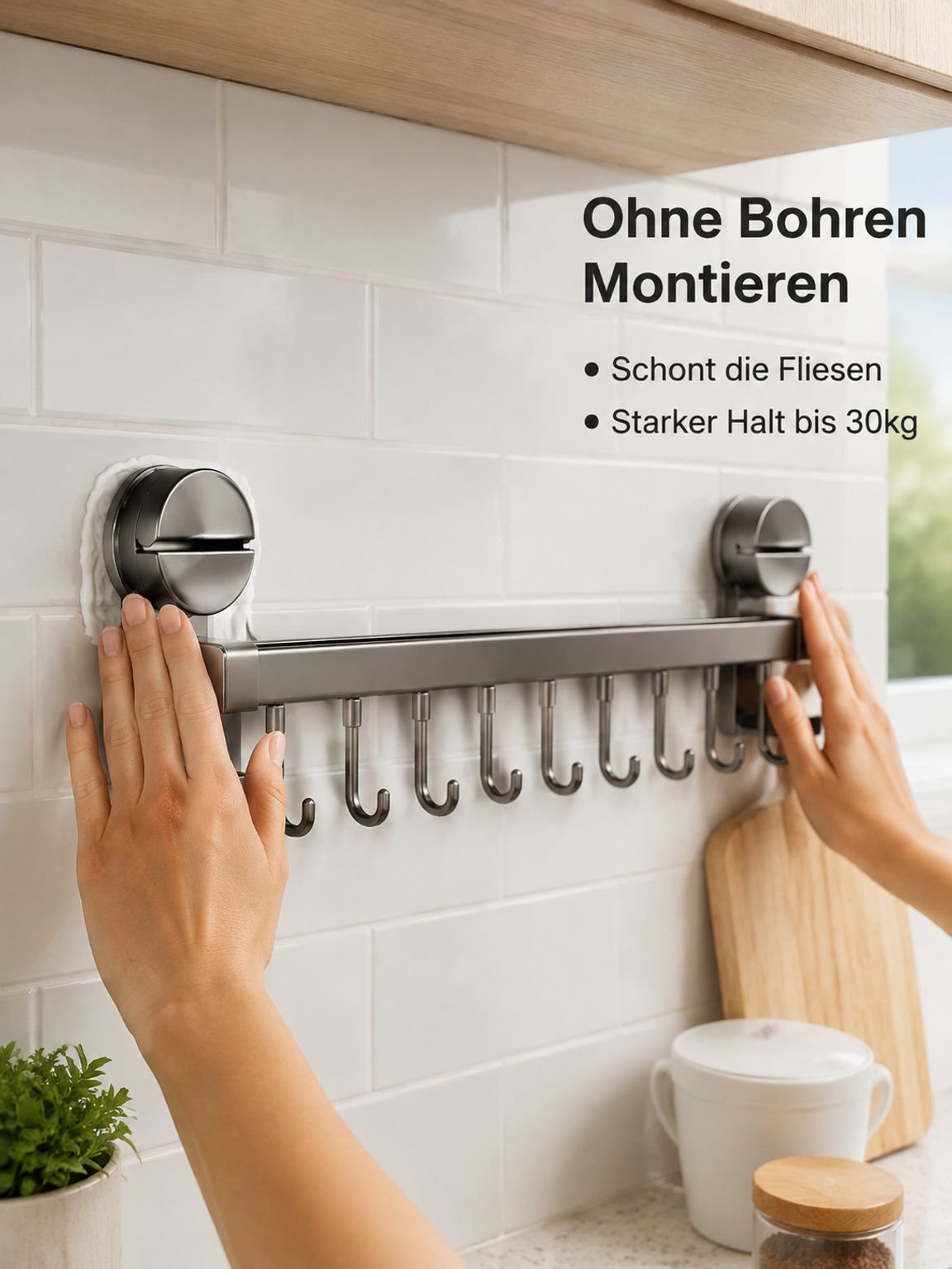 Multifunktionales Küchenregal ohne Bohren