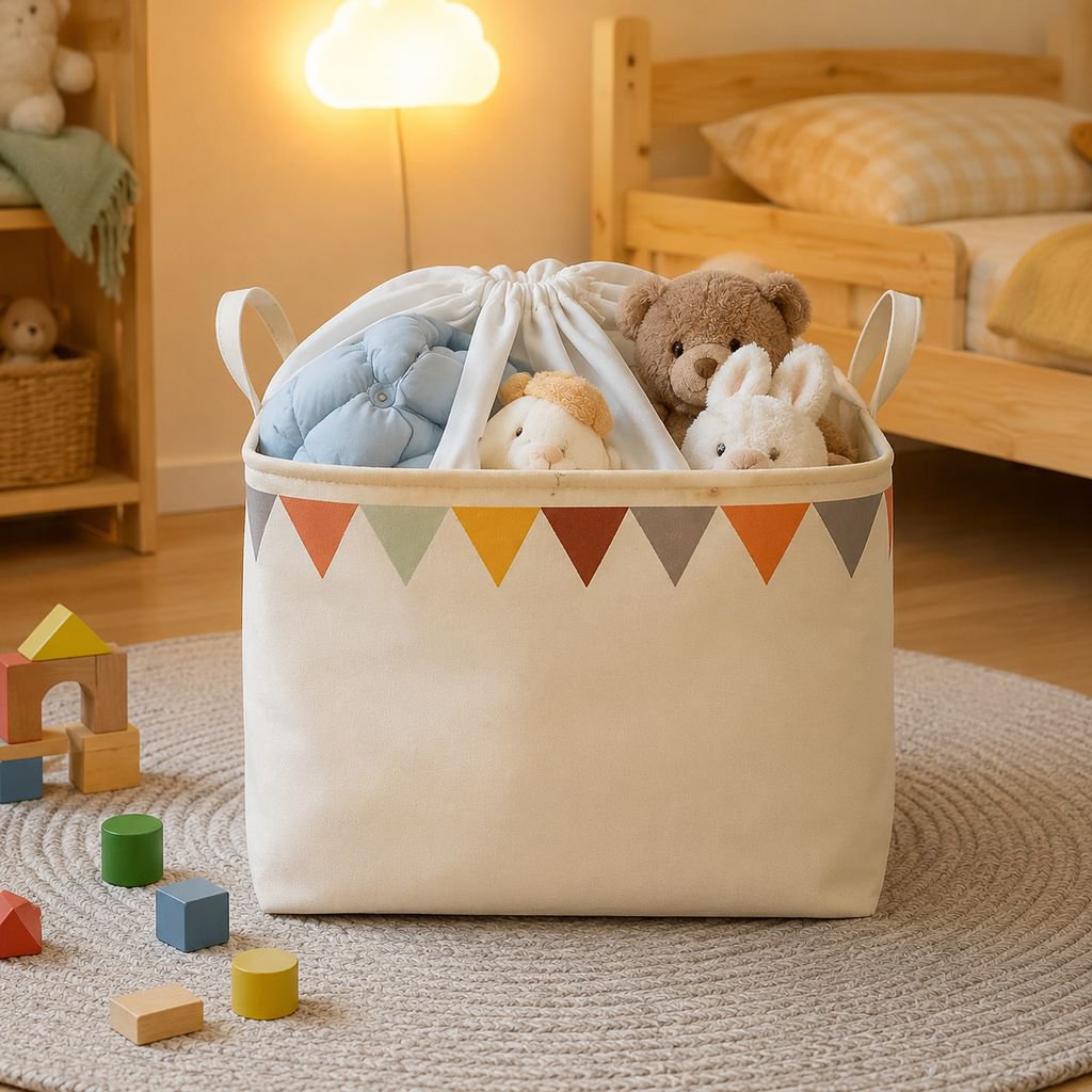 Aufbewahrungsbox aus Segeltuch mit Stoffgürtel, Spielzeug-Garderobe, Kleidung, Aufbewahrungsbox, tra