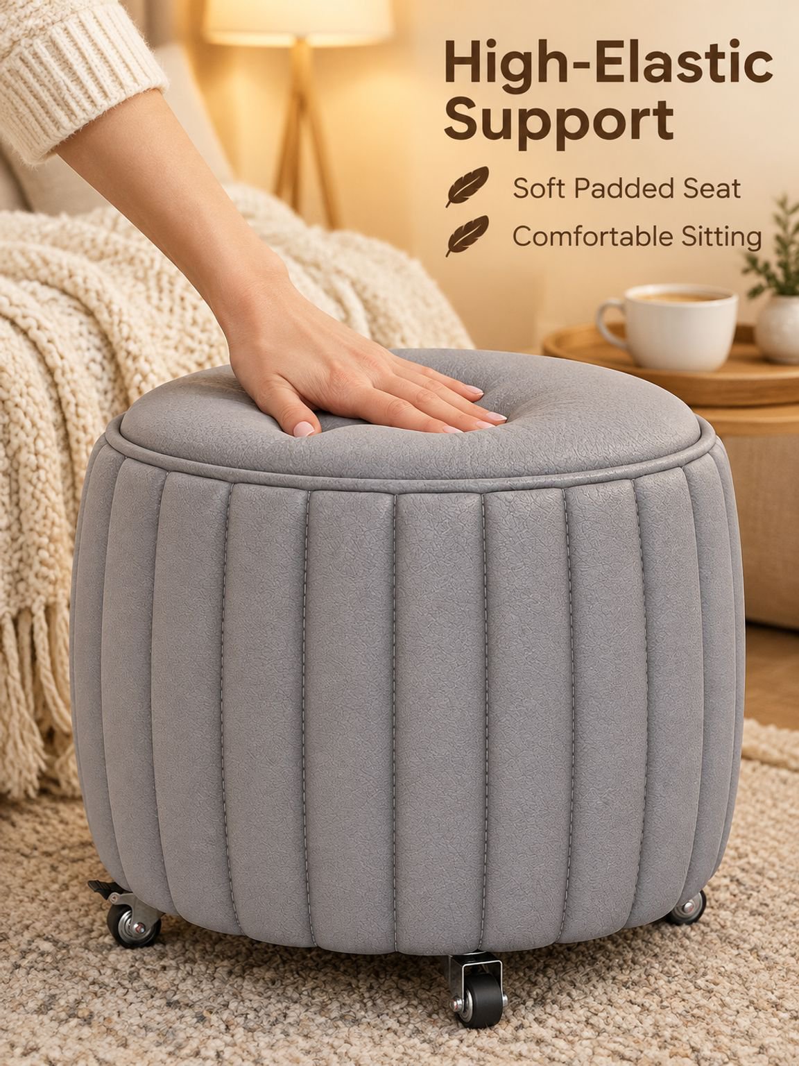 Home omnidirectional caster pumpkin stool