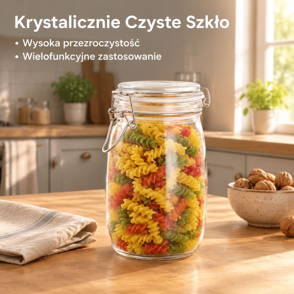 Szczelny szklany pojemnik spożywczy do kiszenia i nalewek