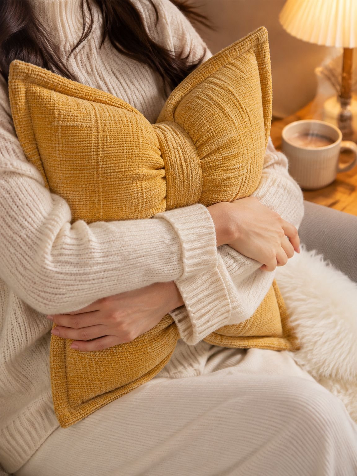 Almohada decorativa de lazo de chenilla para sofá