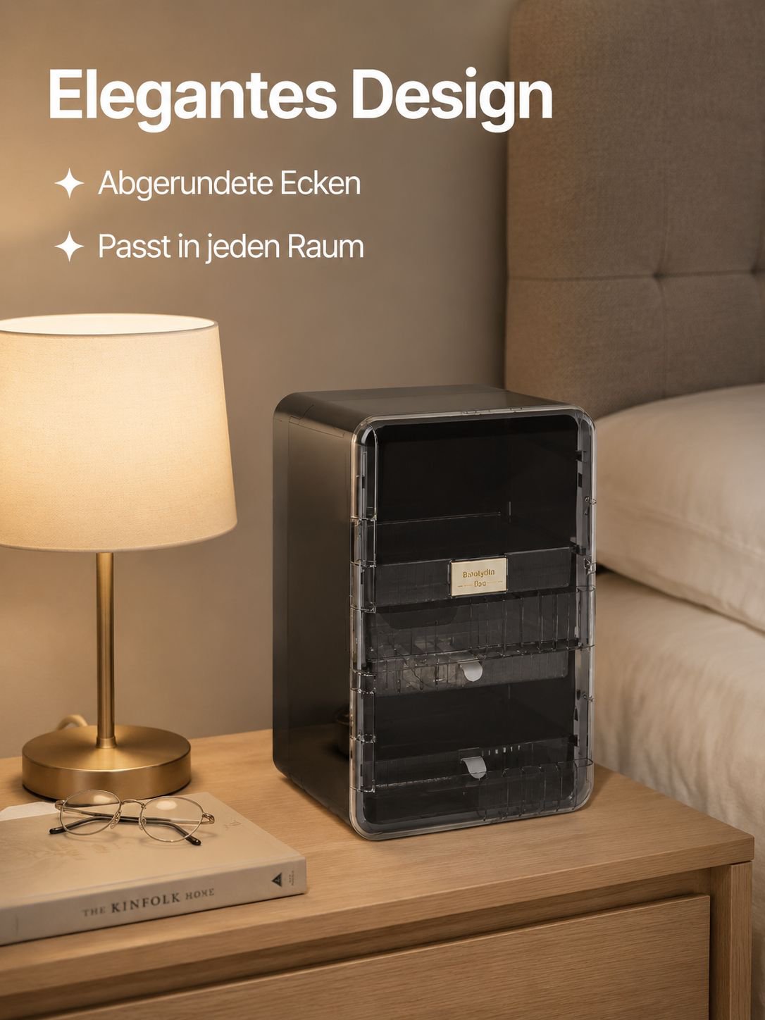 Hochwertige faltbare Make-up-Box, große staubdichte Aufbewahrungsbox