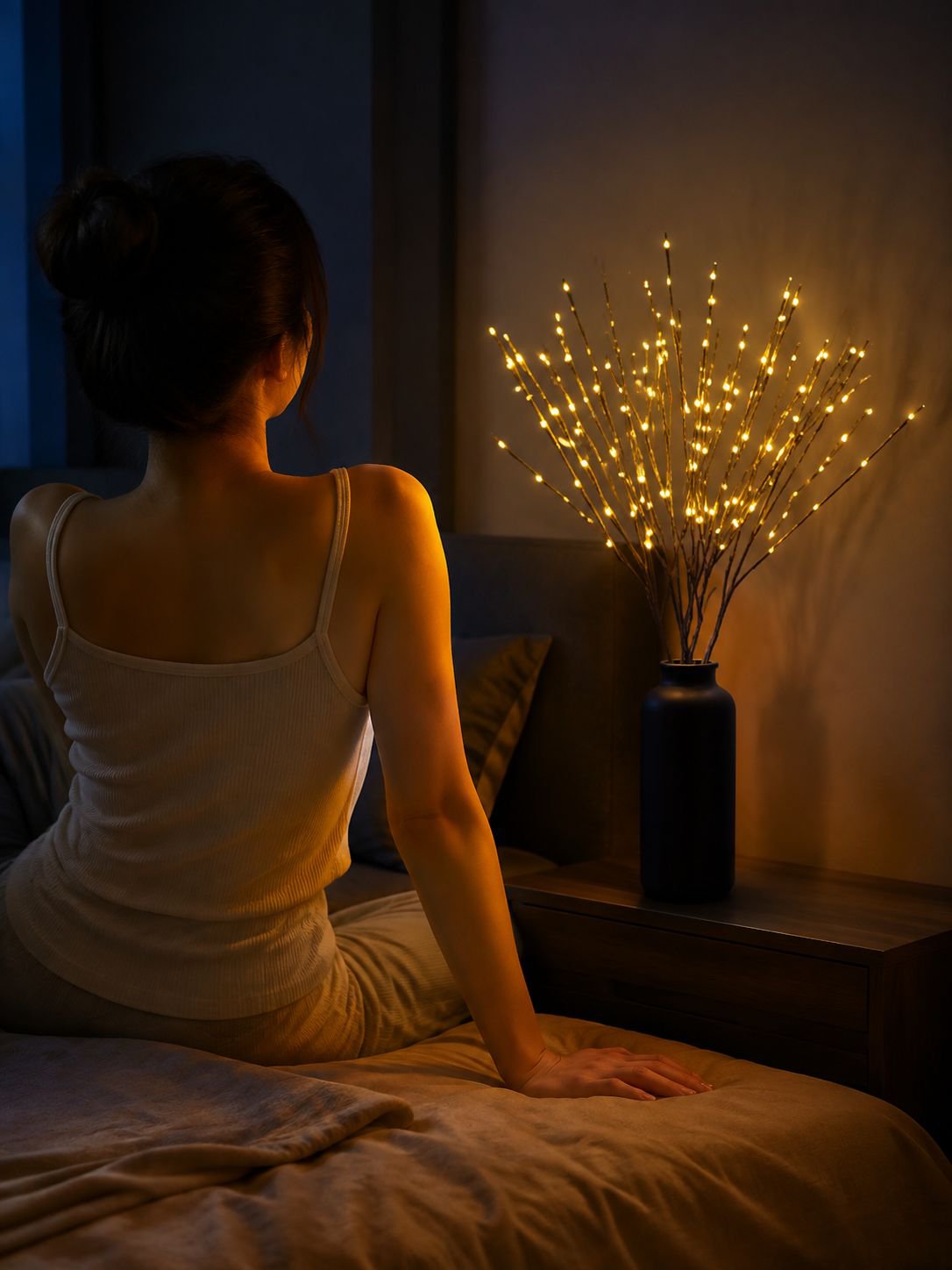 Luz LED de ramas de madera simuladas para decoración de interiores