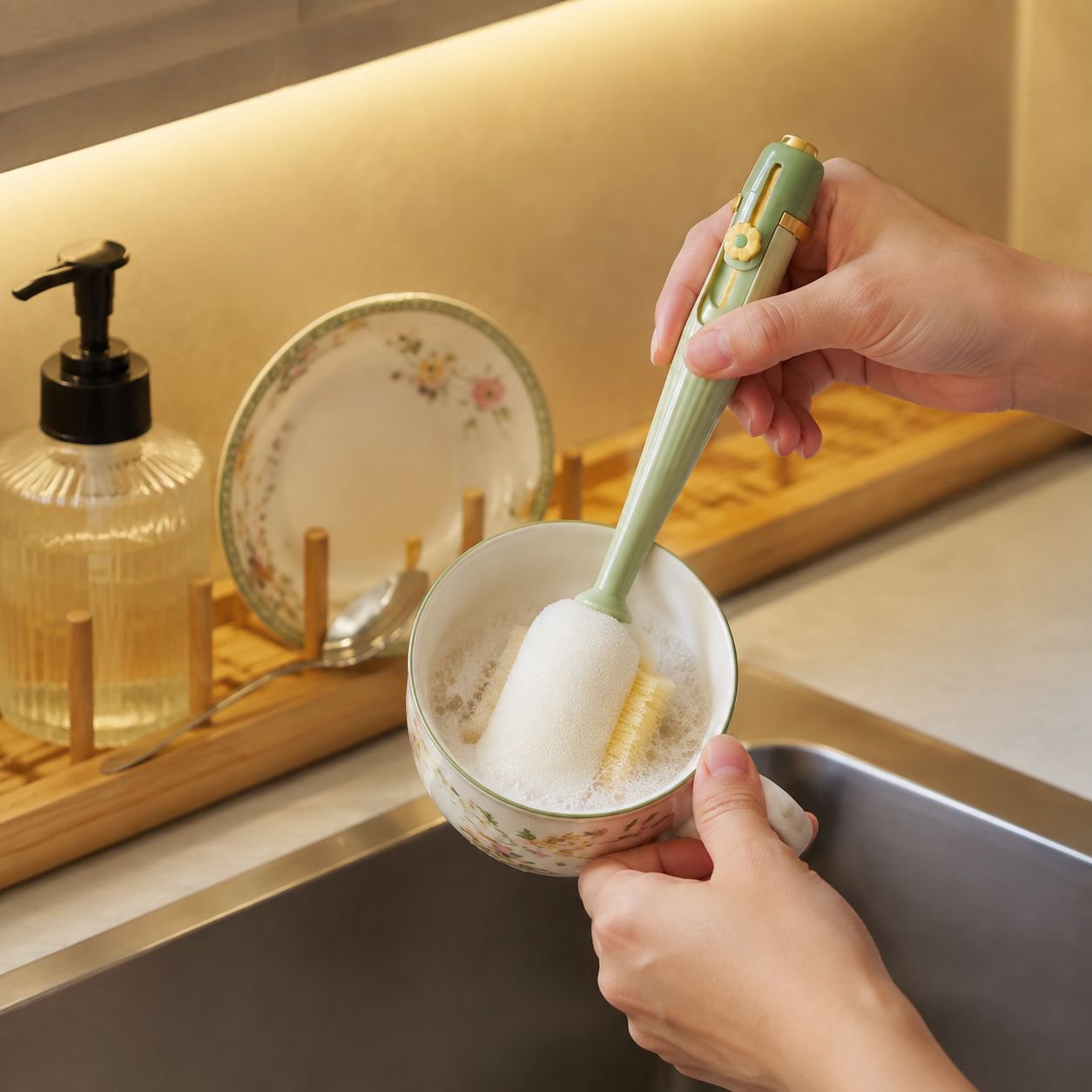 Ultra-Portable Multifunctional Cup Brush, 5-in-1 Mug & Bottle Cleaner