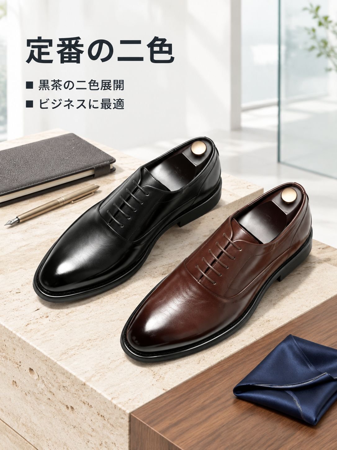 メンズ本革ビジネスシューズ