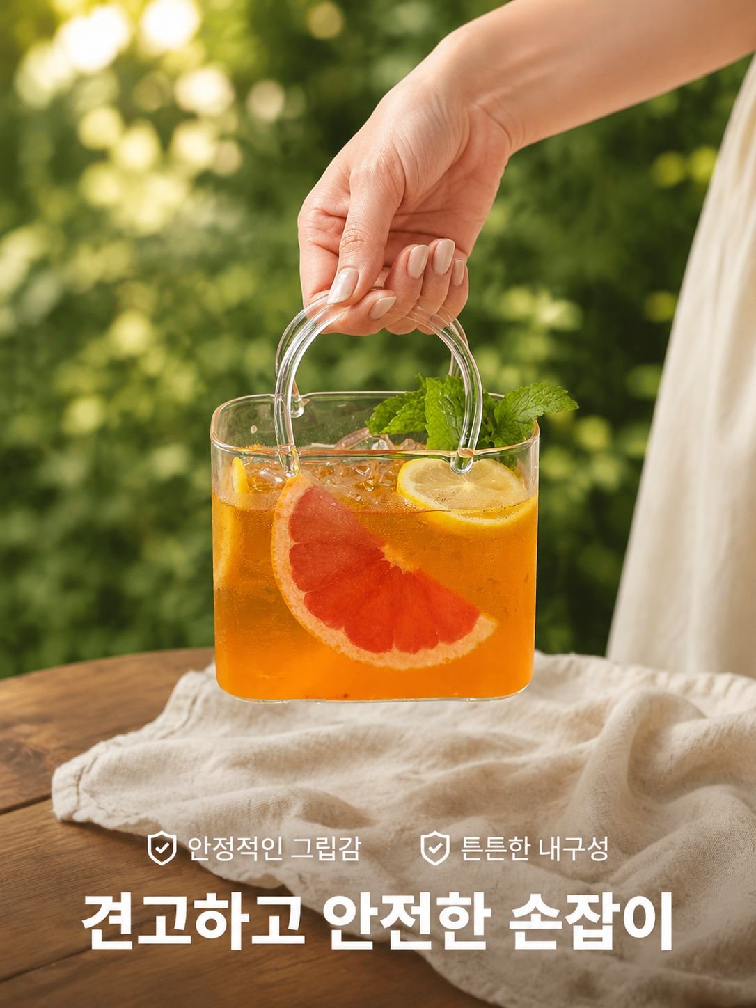 핸드백 모양 유리컵