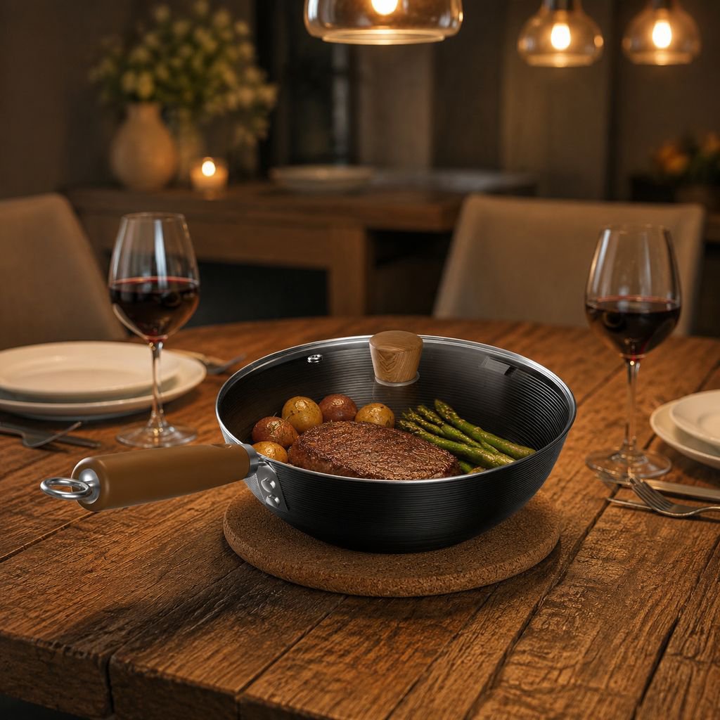 High-quality flat iron pan for even heat distribution