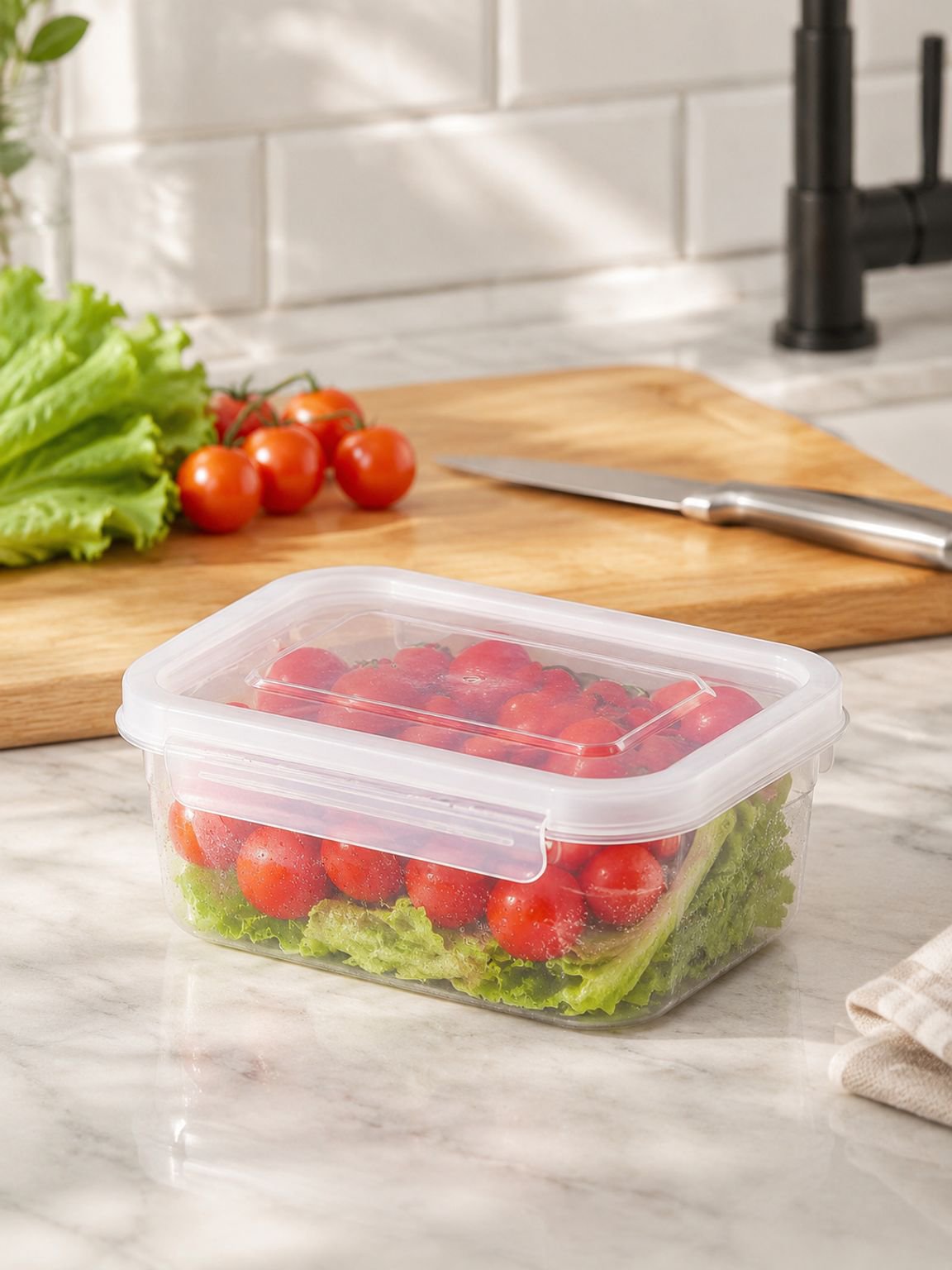 Lebensmittelechte PP Frischhaltebox, Aufbewahrungsbox für Kühlschrank und Küche