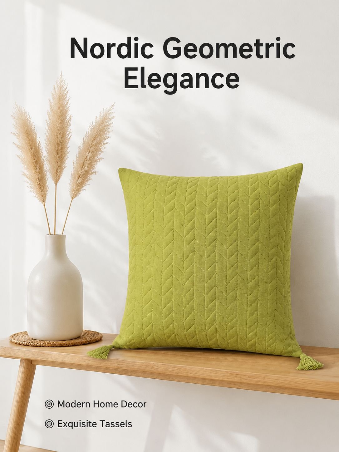 Nordic Style Geometric Tassel Cushion Cover