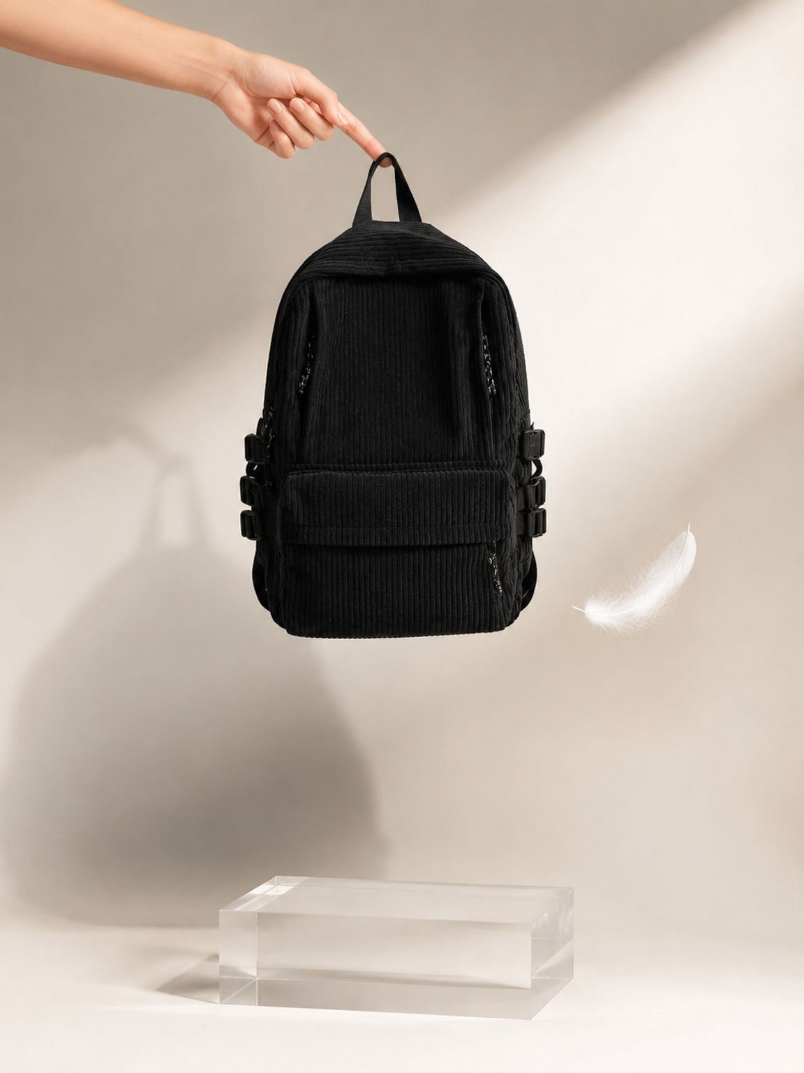 Cord-Rucksack, leicht, stylisch und geräumig.