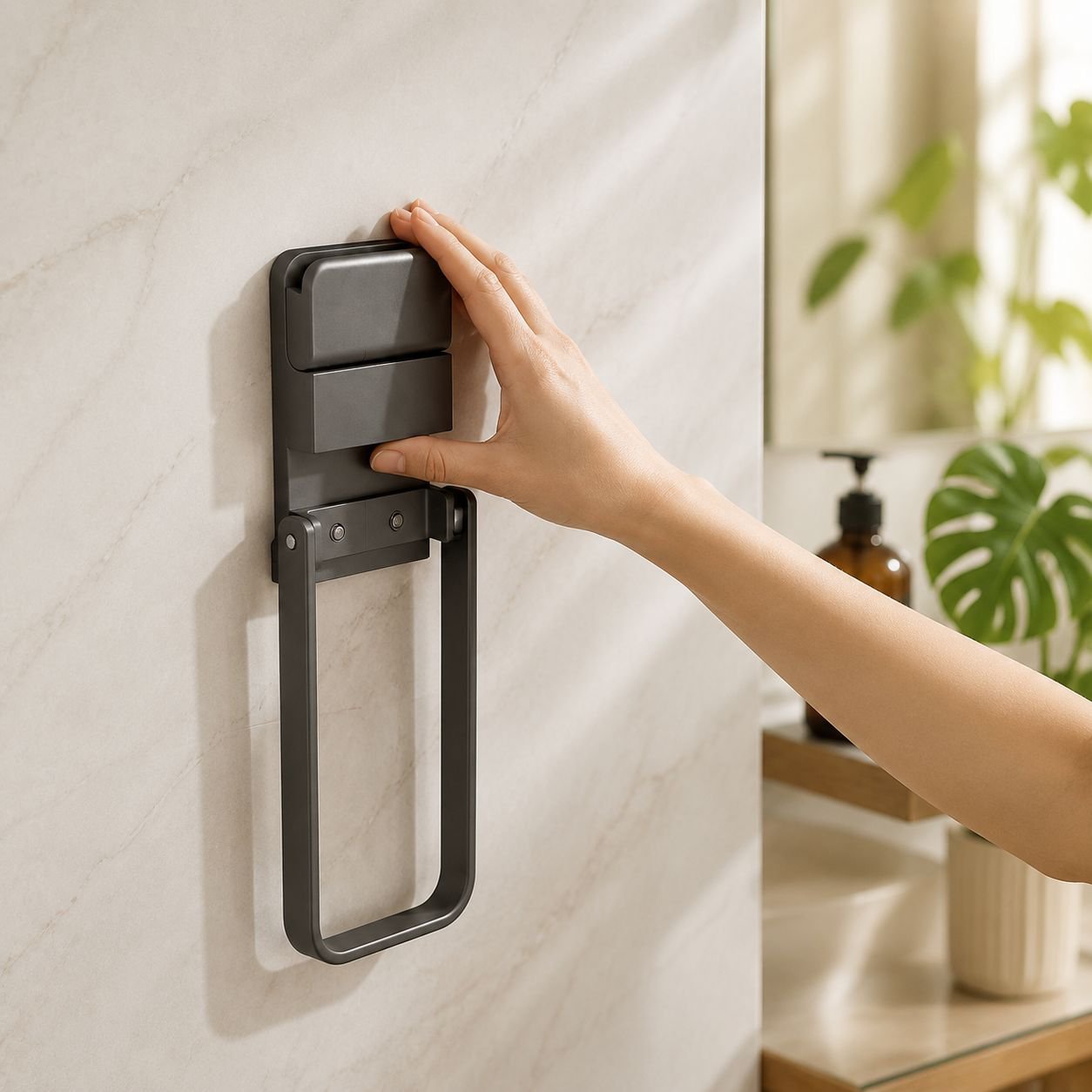 Toallero de baño con ventosa (instalación sin agujeros)