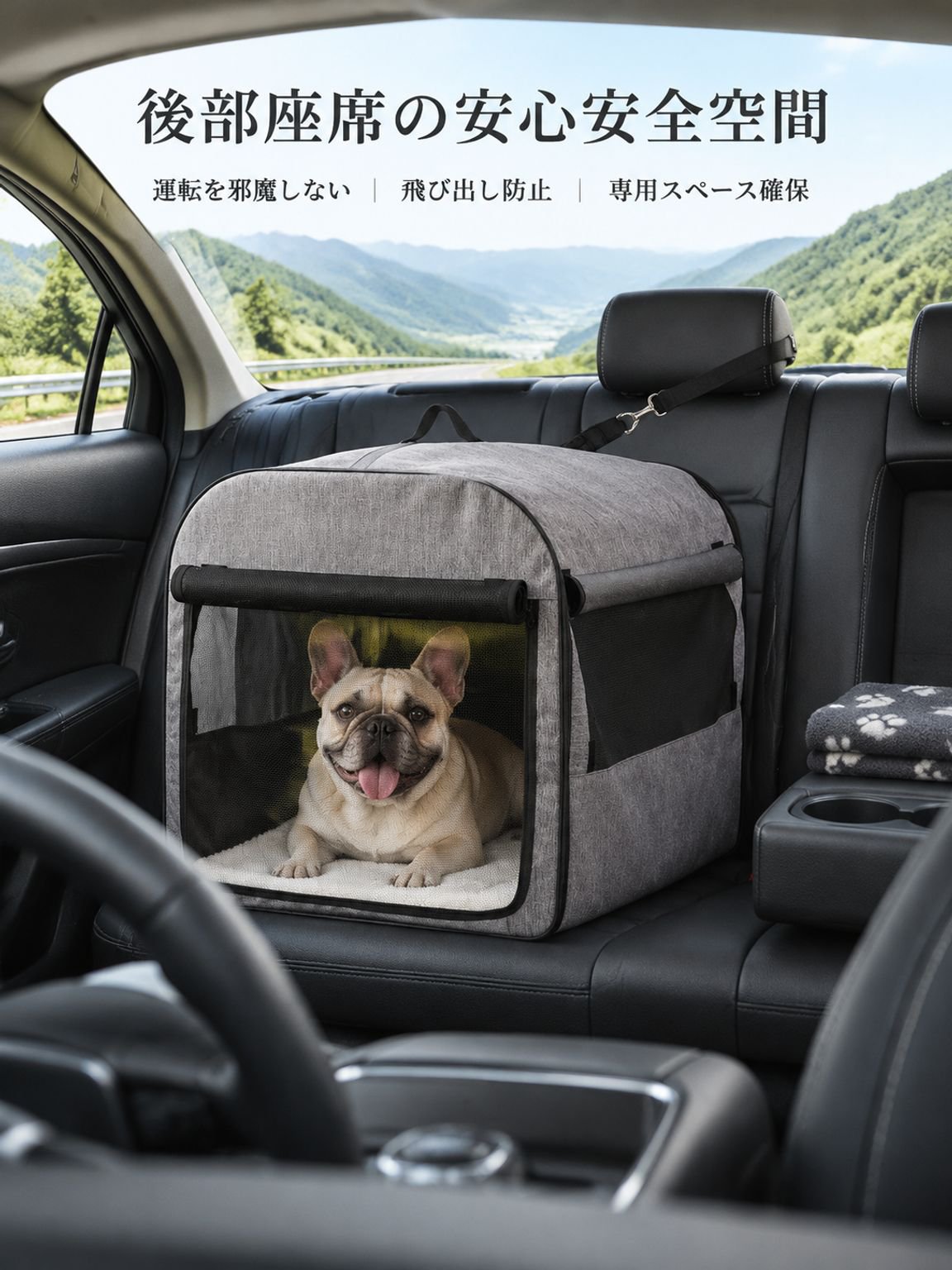 中大型犬用車内汚れ防止・後部座席セパレートマット