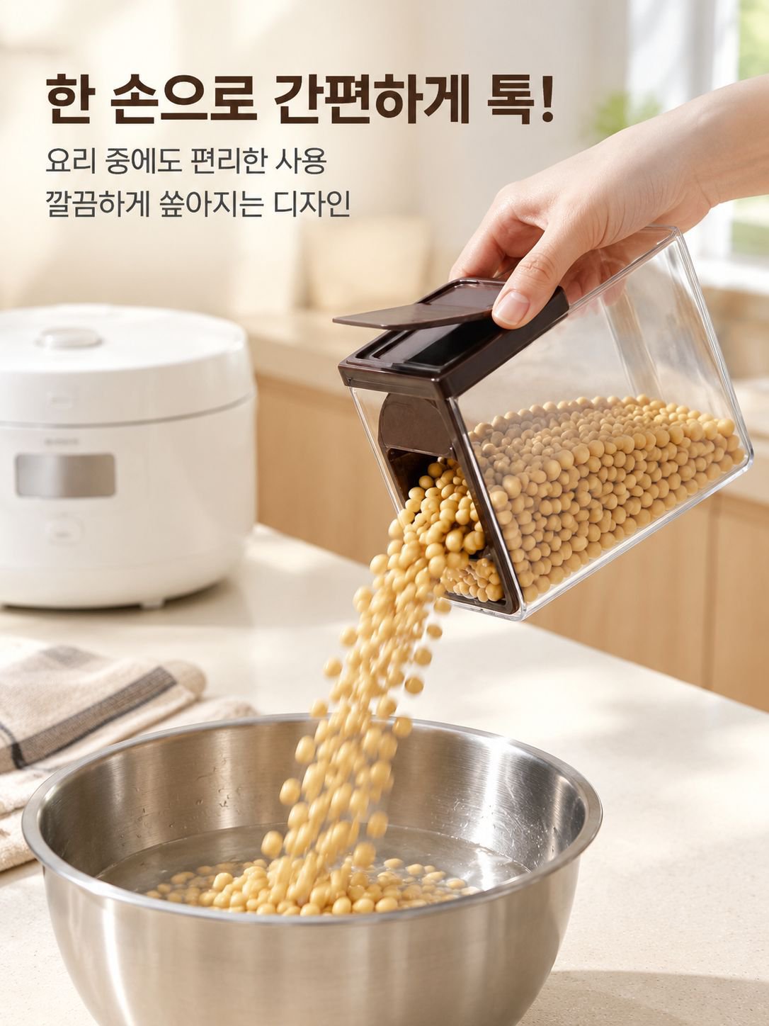 사용이 편리한 다용도 주방 잡곡 저장 용기