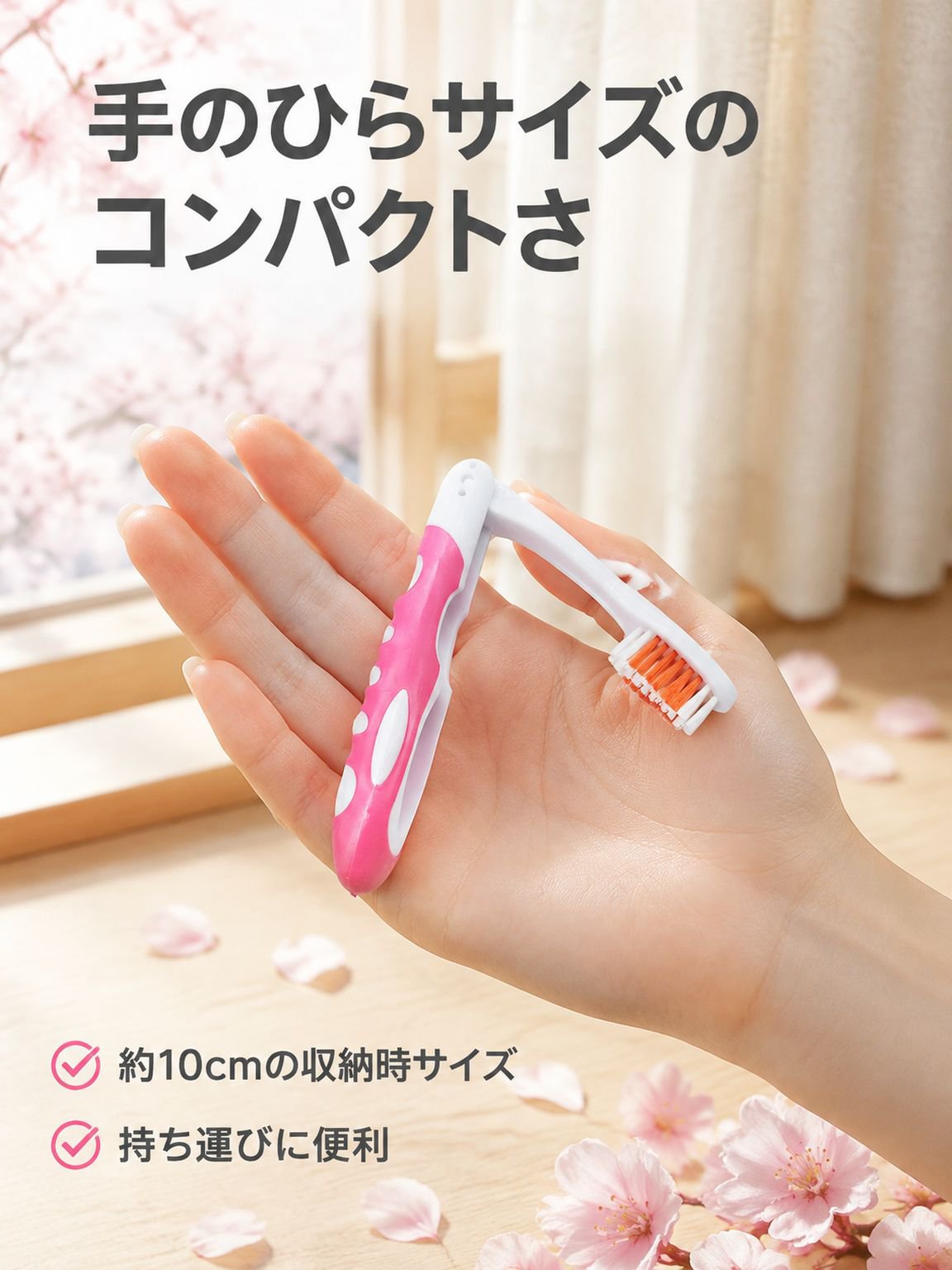 携帯用折りたたみソフト毛先使い捨て歯ブラシ