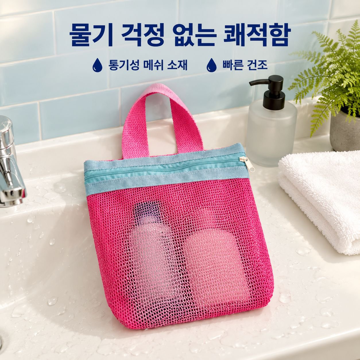 간편하고 휴대하기 좋은 여행용 세면도구 보관 가방