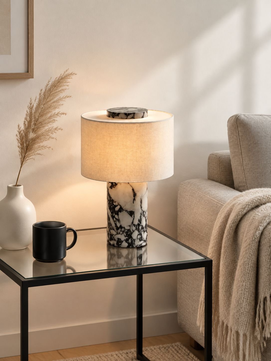 Luxus-Marmor-Ambiente-Tischlampe