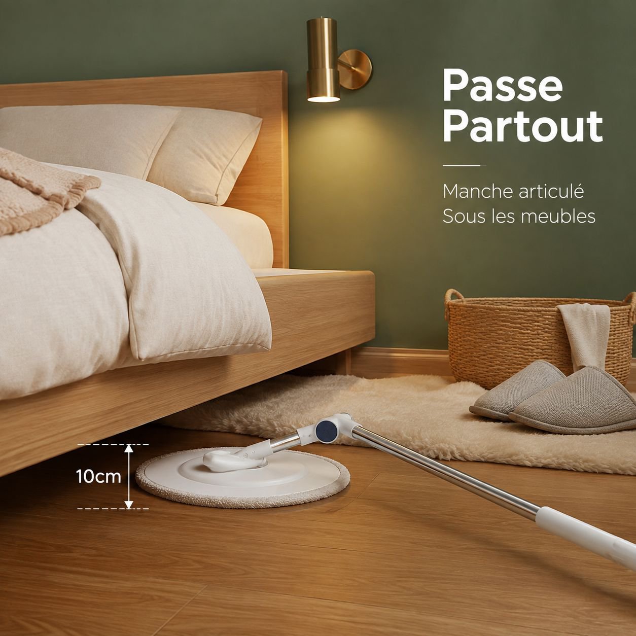 Nouvelle serpillière rotative pliable