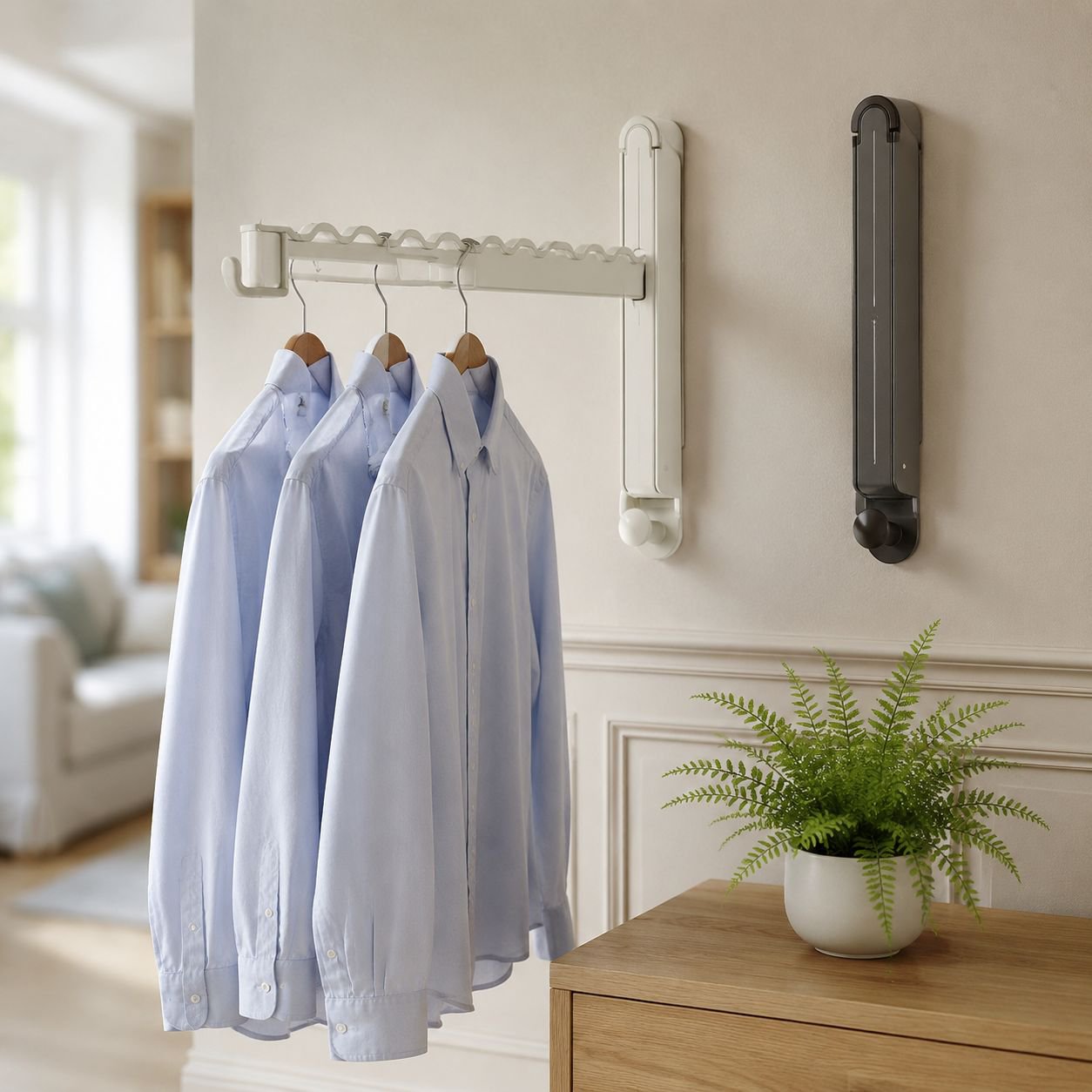 WallMounted Drying Rack Mute Clothes Rack No Hole To Fear The Sun AntiCorrosion And Rust Home Use