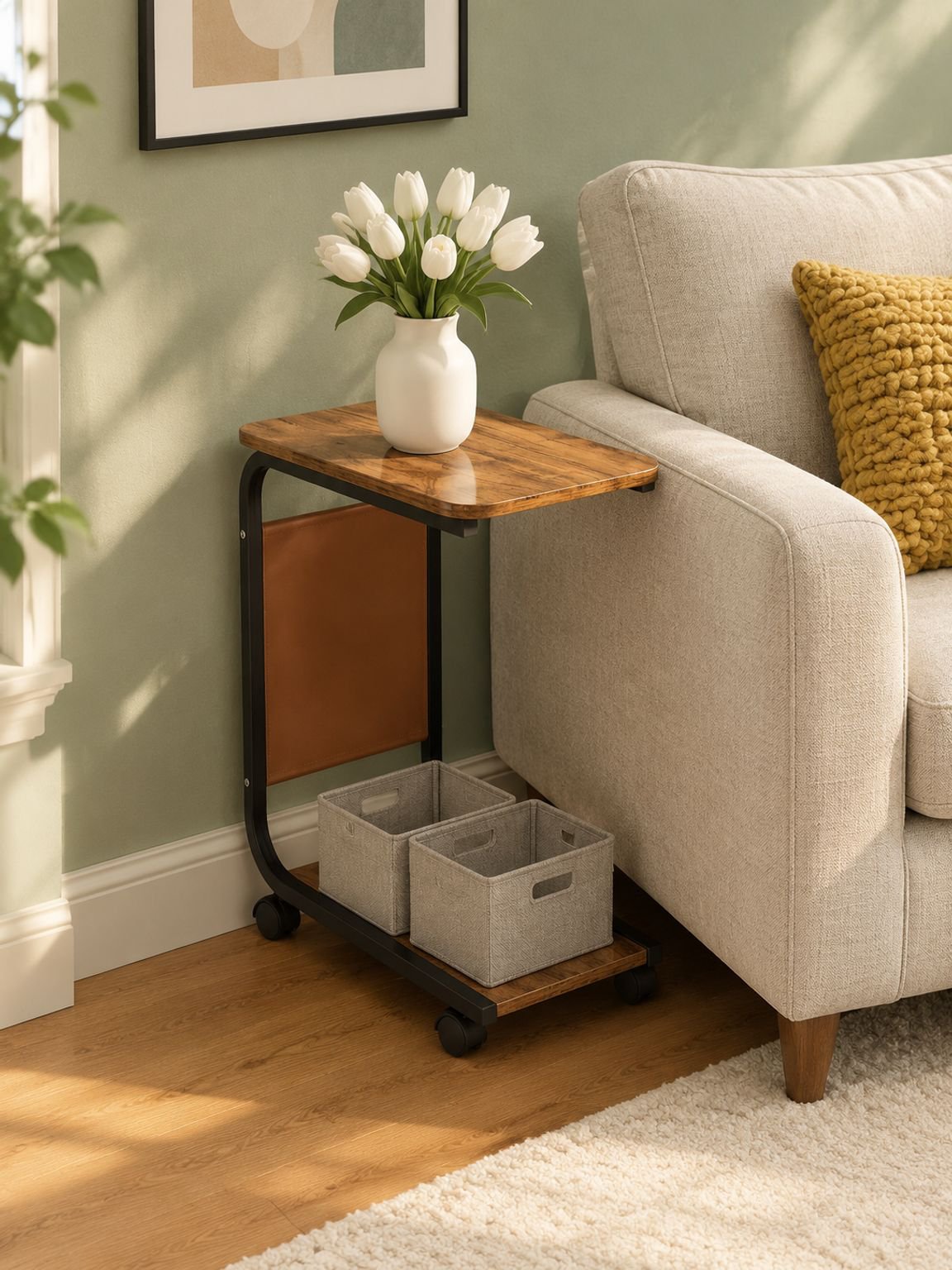 Multifunctional Small Table Sofa Side Coffee Table Corner End Table