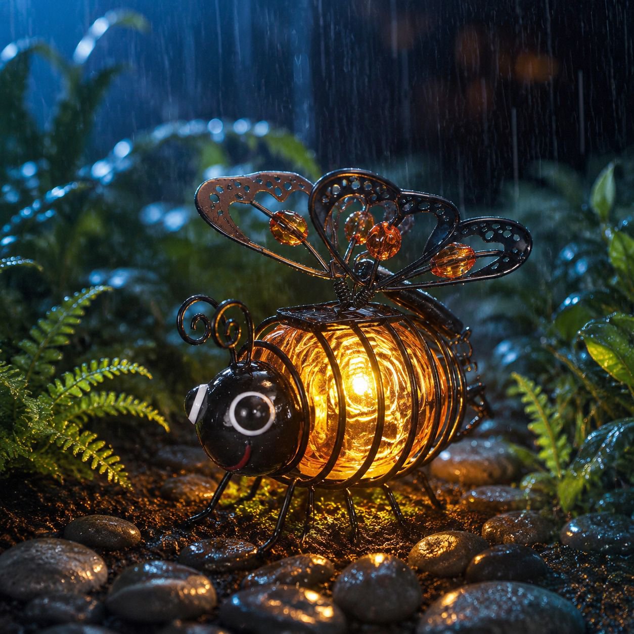 Lampe abeille solaire d'extérieur étanche