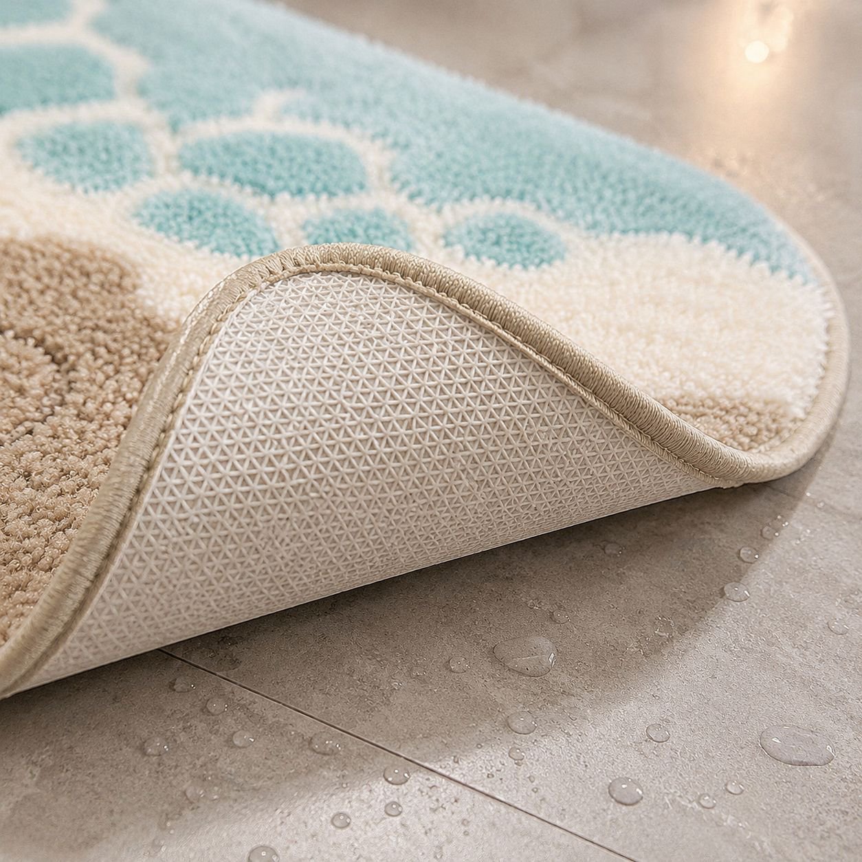 Bathroom Absorbent Non-Slip Mat Wet and Dry Separation Design