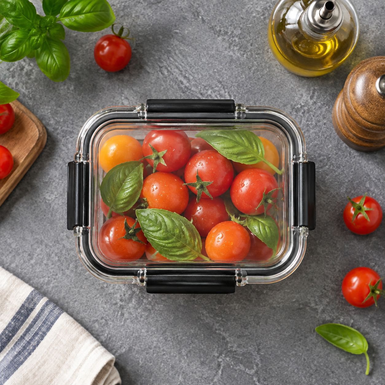 Clear fridge organizer for fruits and vegetables