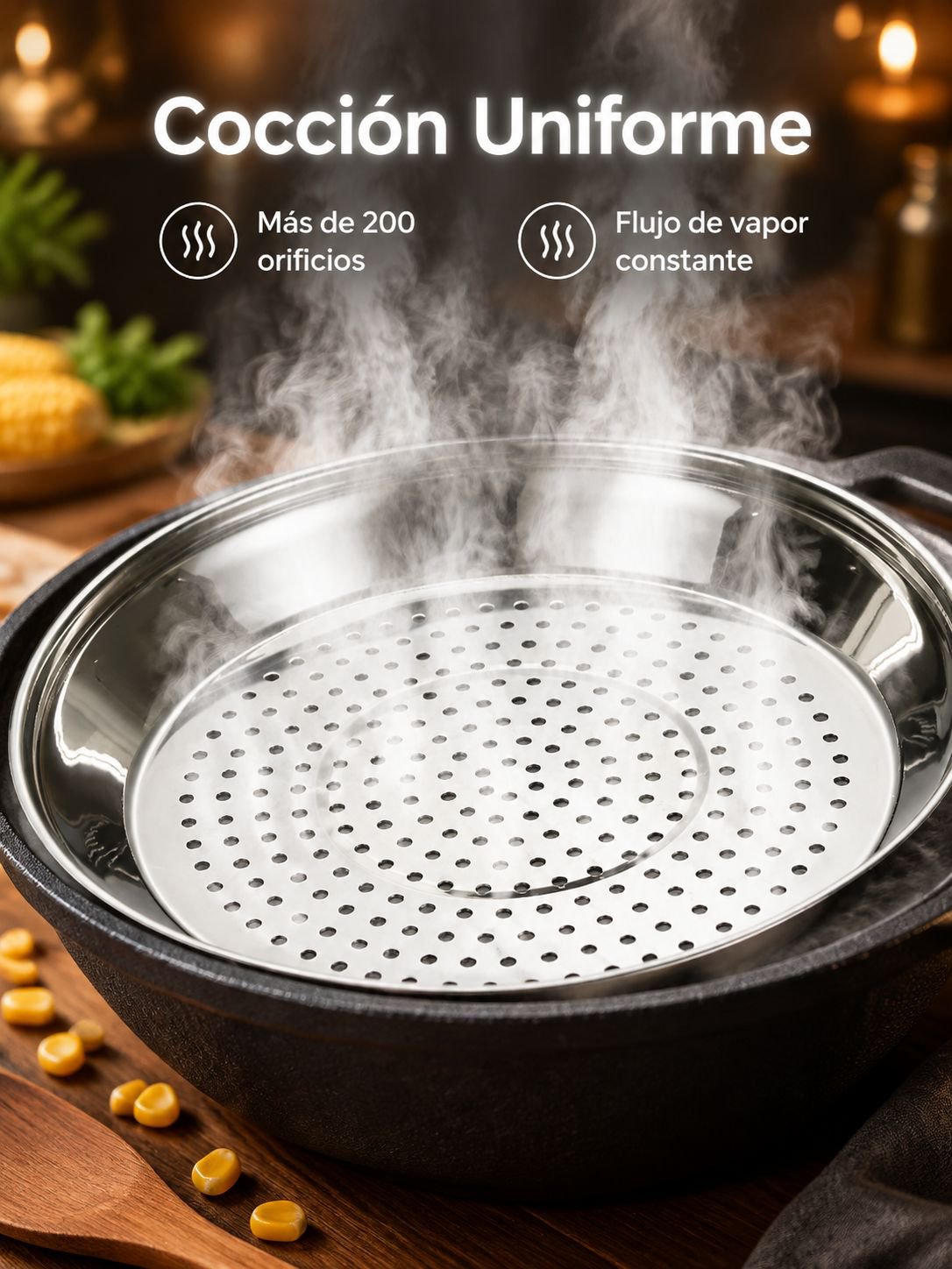 Multi functional circular steaming tray