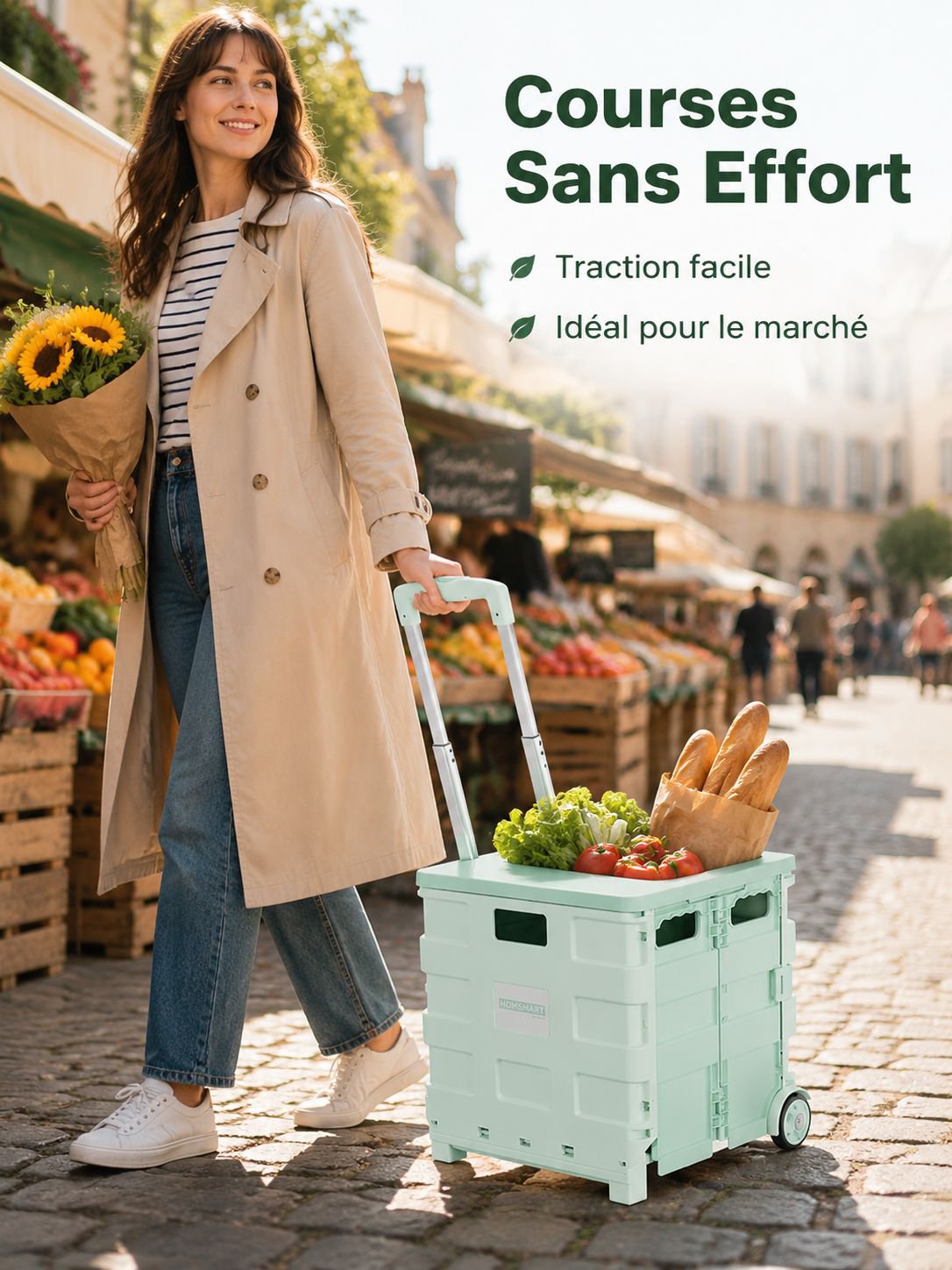 Petit chariot portable pour faire les courses