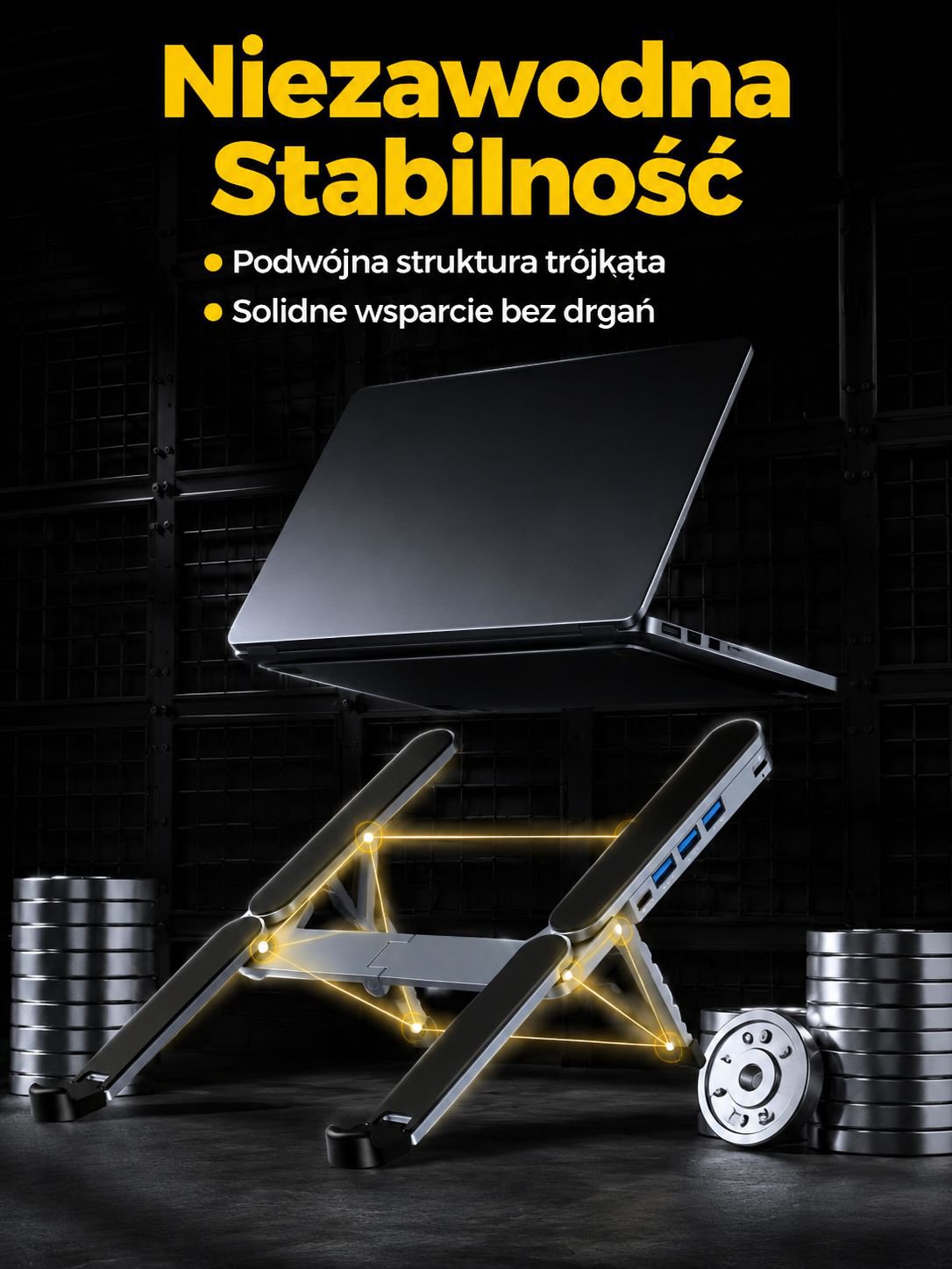Nowoczesna podstawka na laptopa do biura i domu