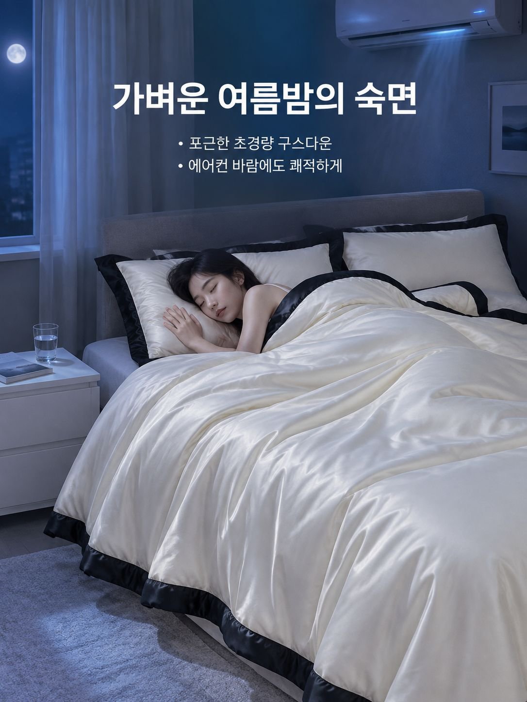 시원하고 편안한 여름용 다운 이불 3종 세트