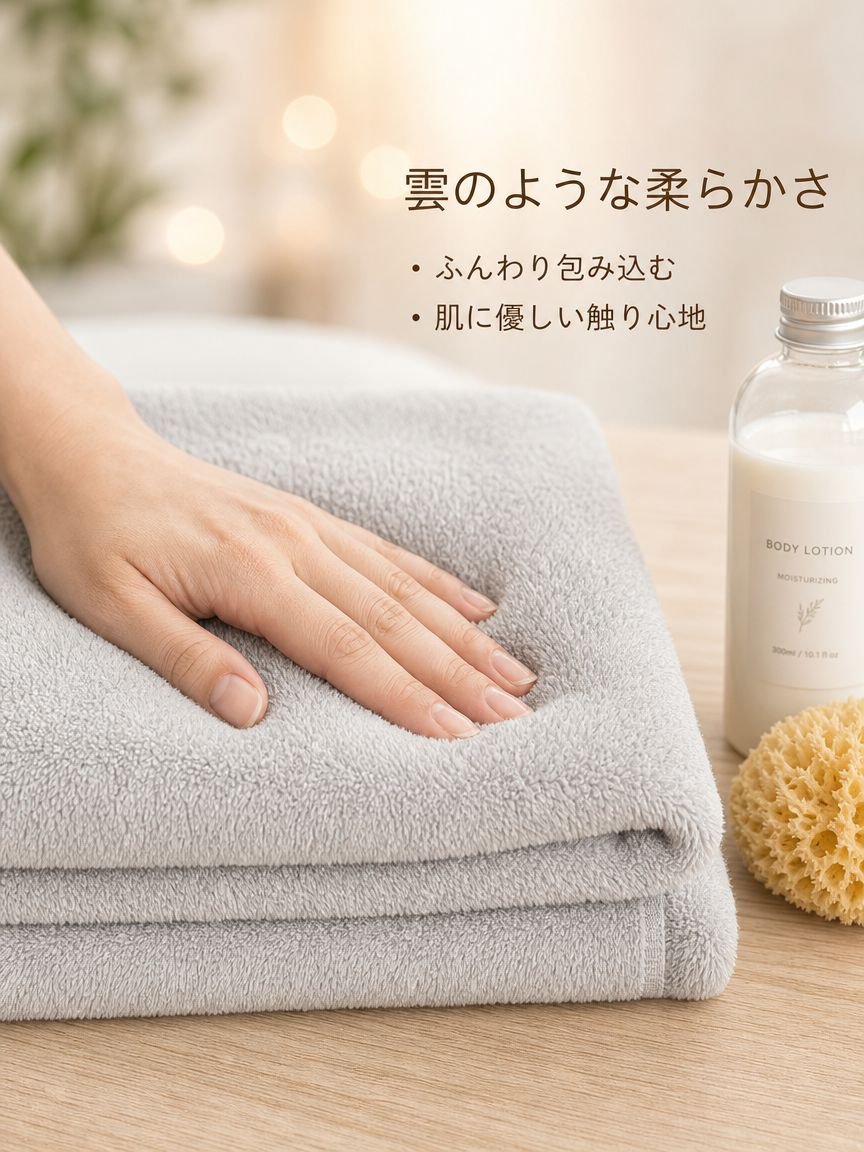 極上の柔らかさのバスタオル