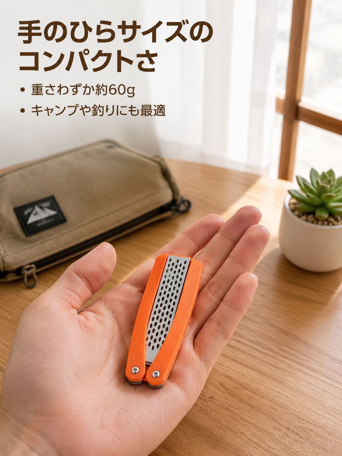 多機能ダイヤモンド研ぎ棒、家庭用・キッチン・屋外兼用、角度固定両面研磨
