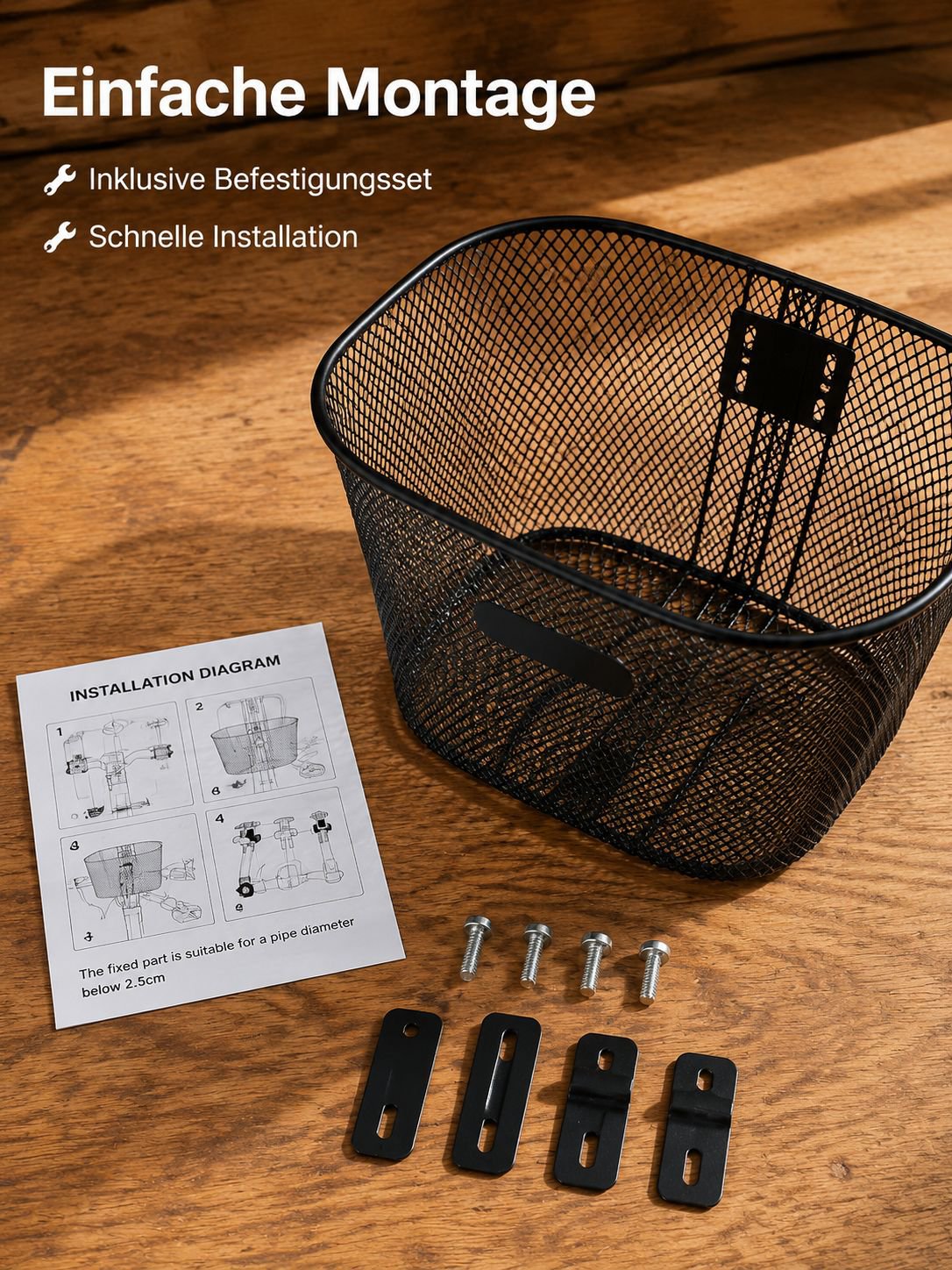 Universeller Metall-Fahrradkorb für 20/22/24/26 Zoll Fahrräder