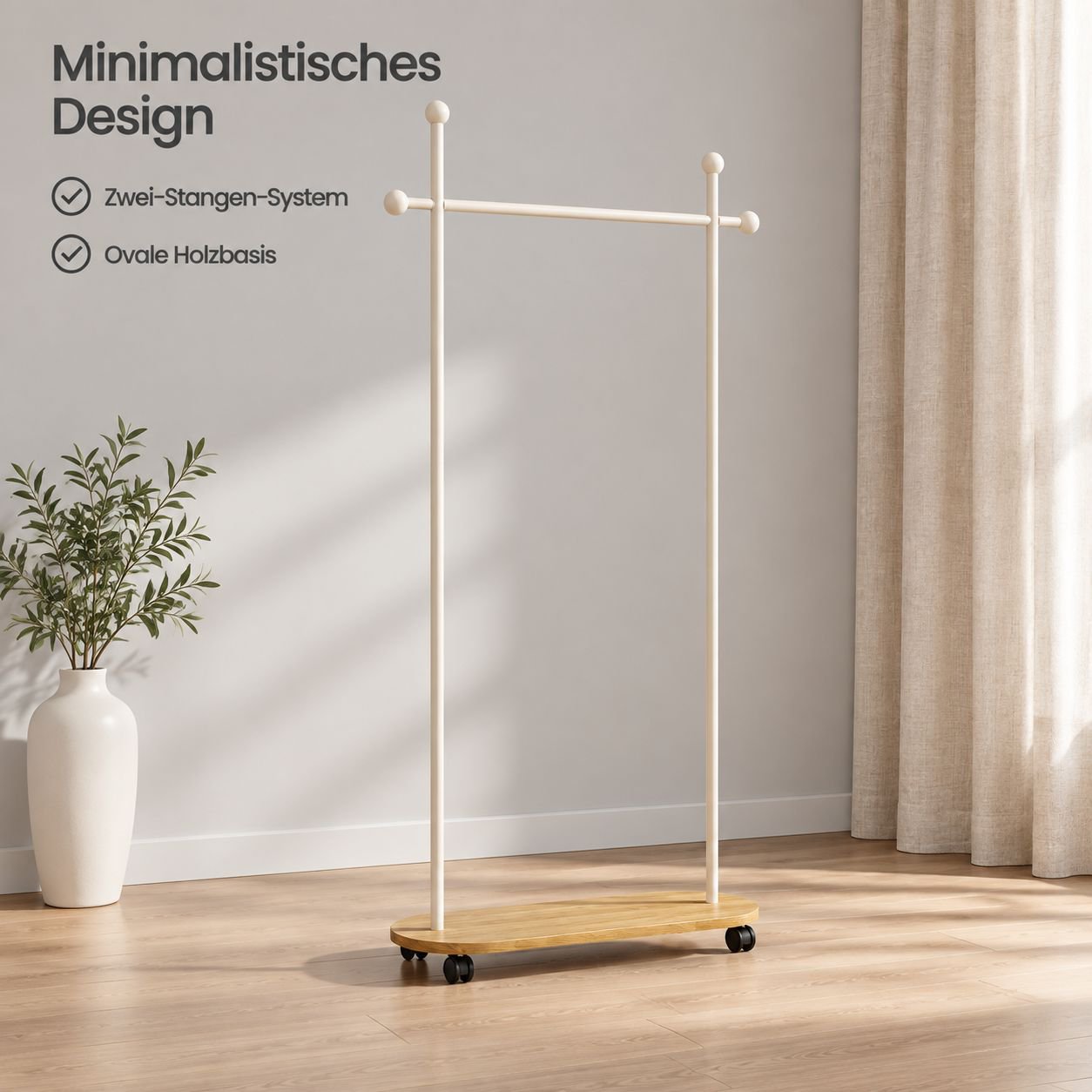 Freistehende Garderobe und Hutablage aus Metall