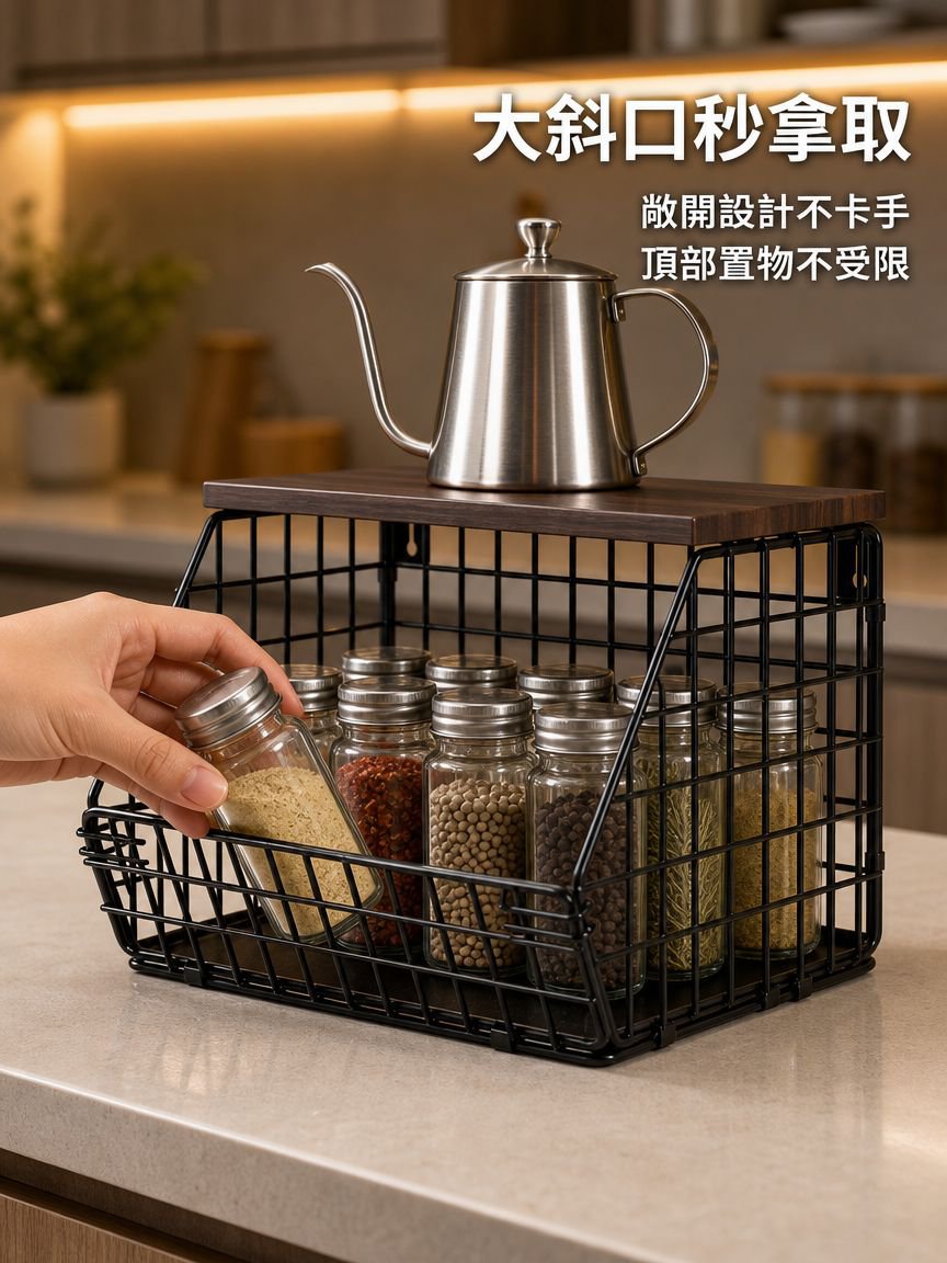 加厚鐵藝木質收納架