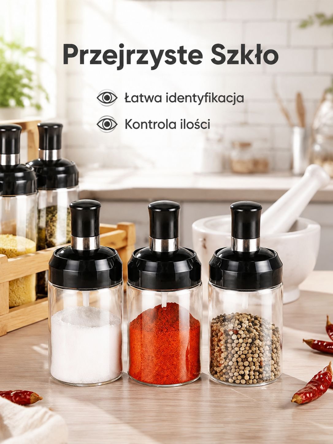 Szklana butelka na przyprawy do kuchni, kreatywny pojemnik na olej