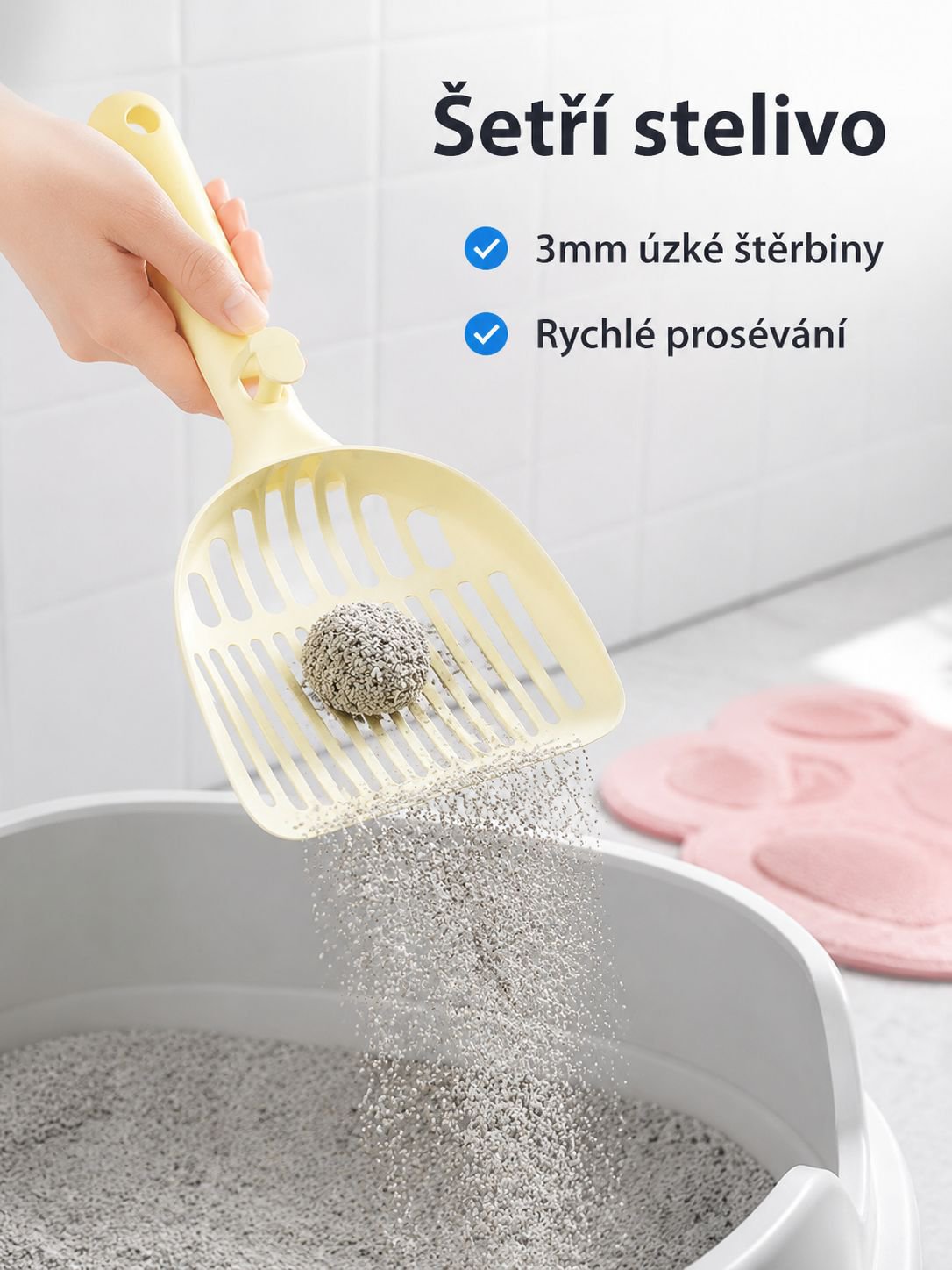 Lopatka na čištění kočičího steliva