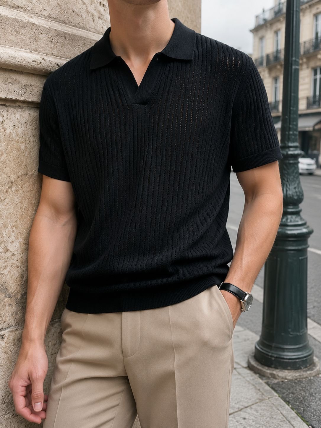 Polo homme mode été, coupe ajustée et stylée