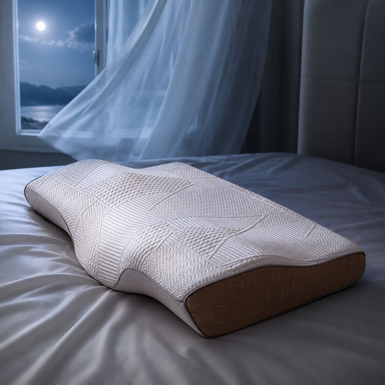Almohada ergonómica de memoria de presión cero para dormir de lado, cómoda para el hogar