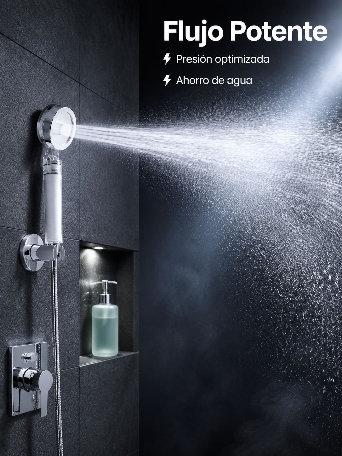 Instalación fácil del cabezal de regadera con filtro