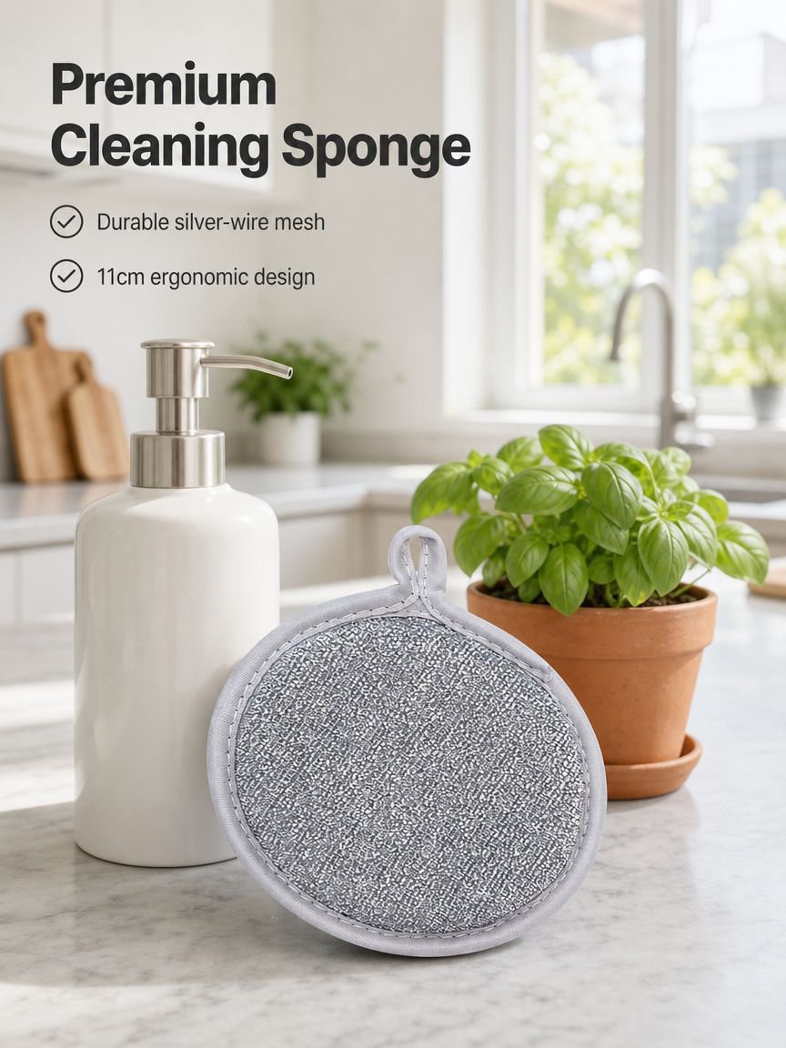 Double-sided steel wire sponge