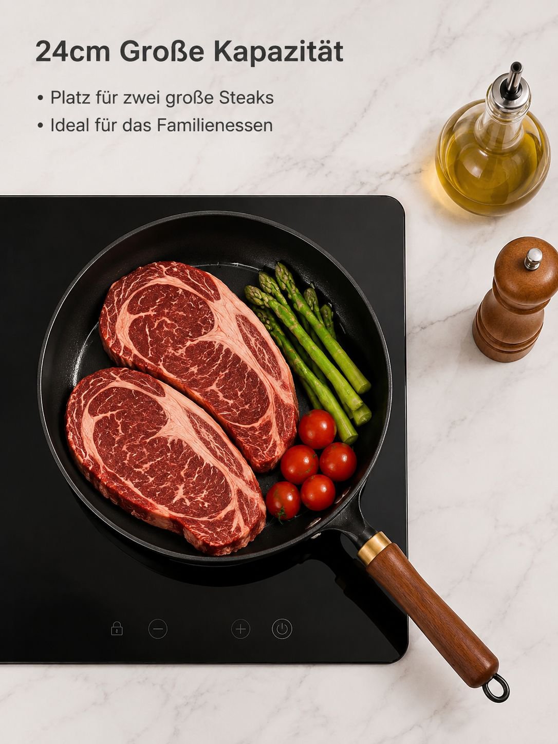 Hochwertige Steakpfanne ohne Beschichtung