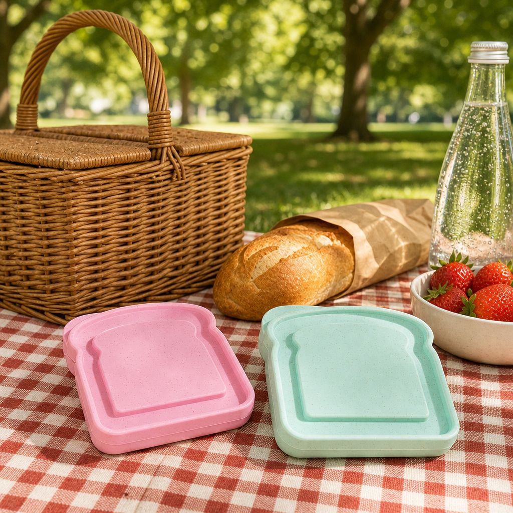 Boîte à lunch portable en forme de sandwich, pour voyage, stockage de salade, fruits et desserts