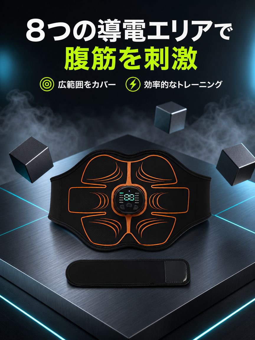 EMSスマート腹筋パッド 8パック筋トレベルト