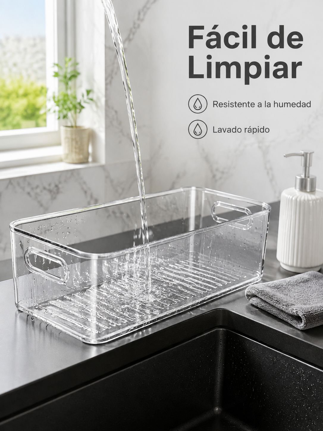 Caja organizadora de acrílico mediana para escritorio