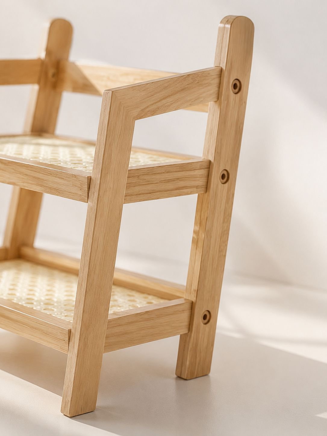 Leicht zu reinigendes Regal aus Kunststoff-Rattan für die Küche