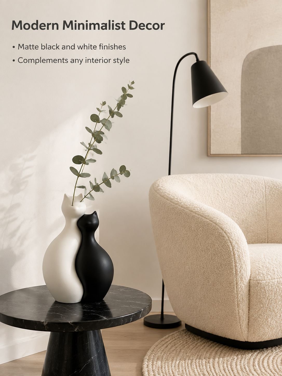 Stylish desktop ornament cat vase