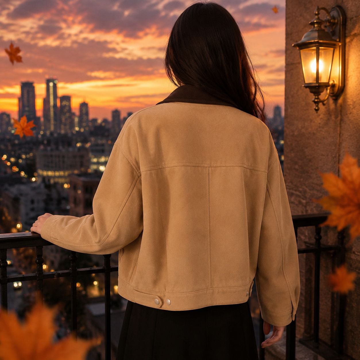 Diseño de chaqueta corta de mujer con botones decorativos